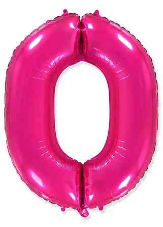 Цифра шарик 0 фуксия 40