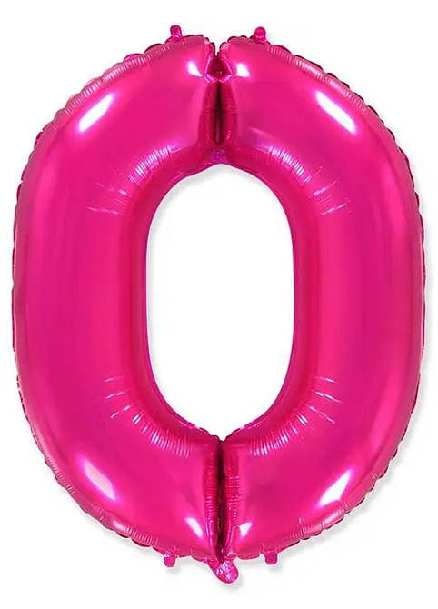 Цифра шарик 0 фуксия 40