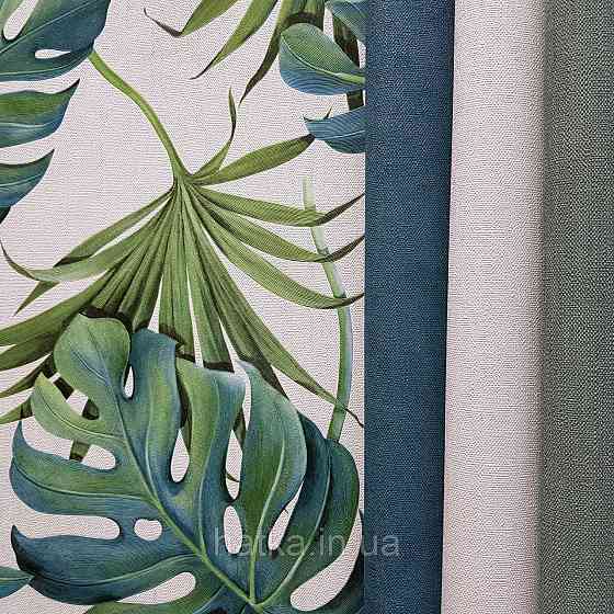 Шпалери вінілові на флізеліні Marburg New Spirit 0.53х10 листя папороті монстери яскраво-зелені на білому Київ