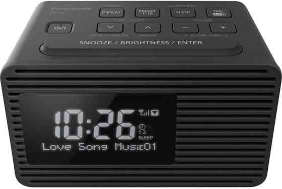 Радіобудильник Panasonic RC-D8EG-K чорний DAB+/FM USB зарядка 2 будильника snooze таймер 10 улюблених станцій світлодіодний Київ