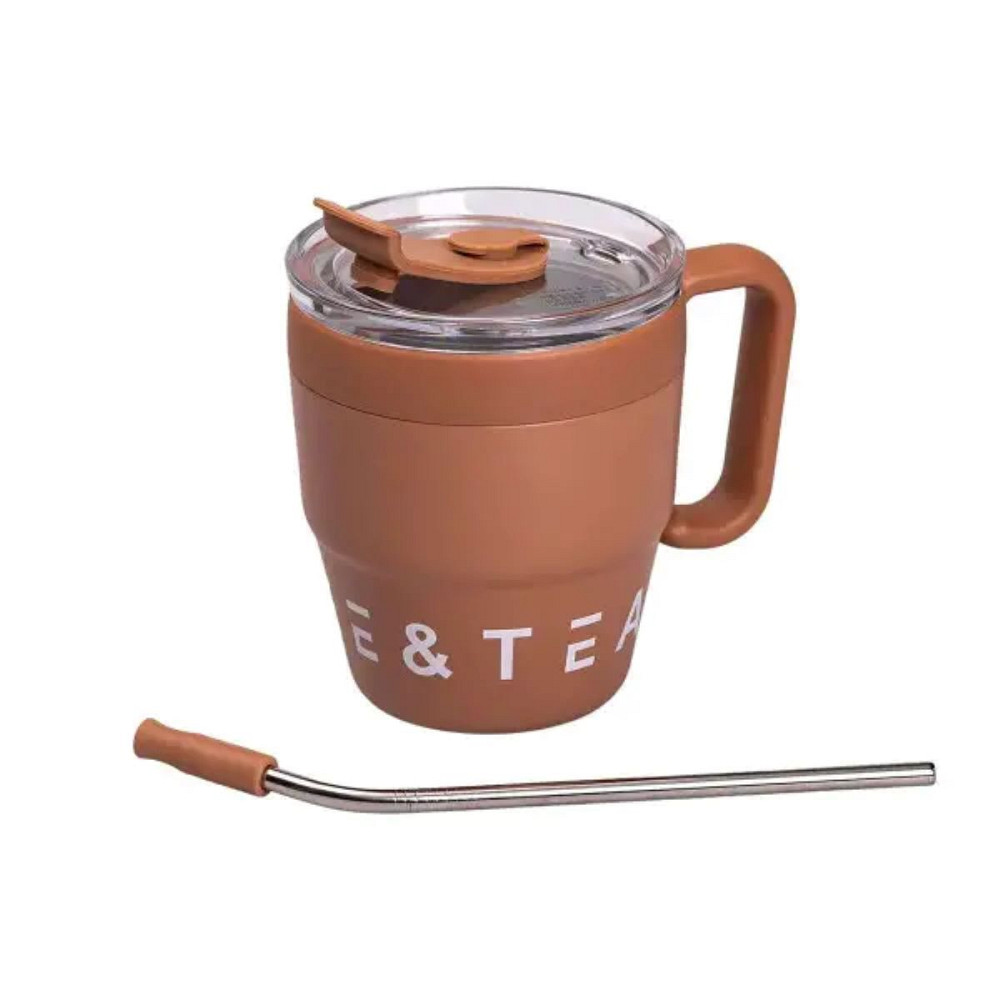 Yiwu Термочашка Coffee & Tea з трубочкою коричнева HP-14-23BR Киев - изображение 4
