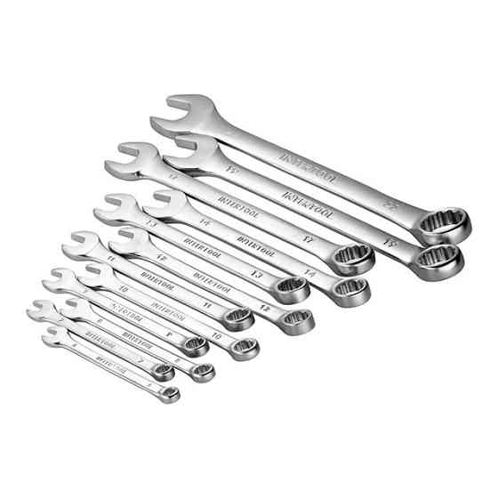Набор ключей комбинированных, 12 шт, 6-22 мм, Cr-V INTERTOOL HT-1203 Киев