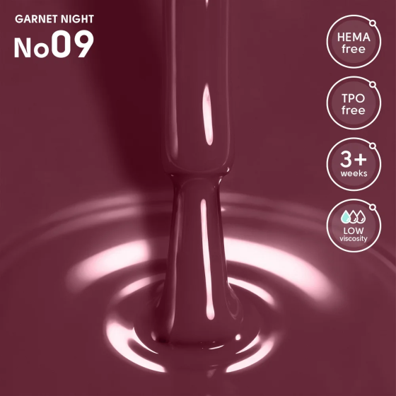 Гель-лак для ногтей 09 Garnet Night Shelly 12 мл Киев