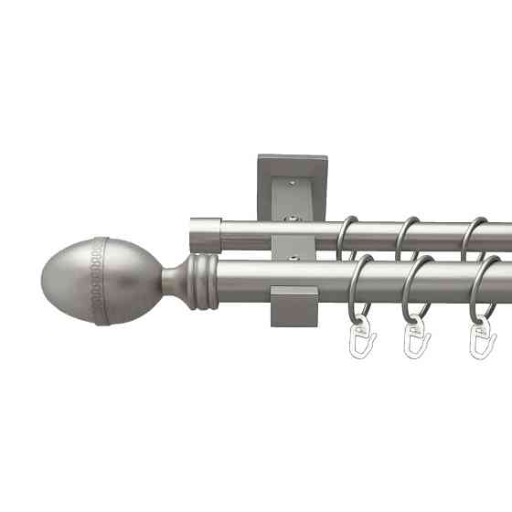 Карниз Orvit Фарже металевий дворядний техно гладка труба кільце металеве Сатин 25\19 мм 200 см (00-00026442) Львів