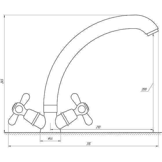Смеситель для кухни Globus Lux GB-SHARM-0104-08-WH (000012186) Киев