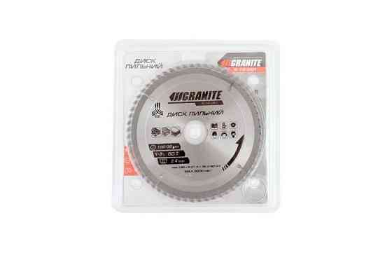 Диск пильний GRANITE для дерева з твердосплавними напайками 180х32х60Т адаптер 32-30 8500 об/хв 5-18-061 Рівне