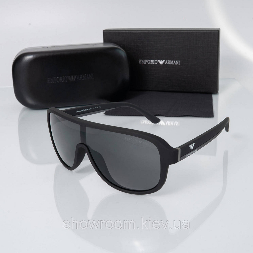 Брендовые мужские солнцезащитные очки маска EA 809 black Киев - изображение 1