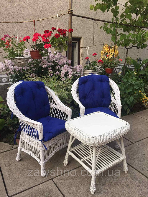 Меблі білі плетені з лози Київ - фото 3