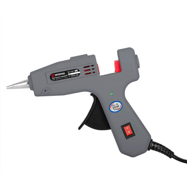 Пістолет клейовий 20(65) Вт, 180-195°C, під стрижні 7-7,5 мм, 5-13 г/хв INTERTOOL RT-1101 Київ - фото 1