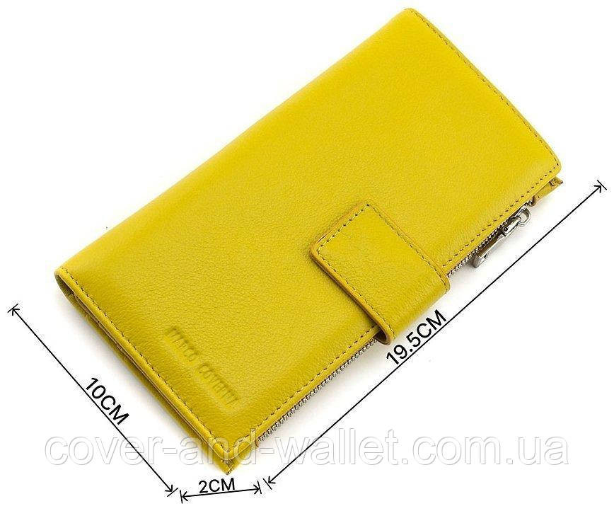 Тонкий жіночий купюрник на магнітній застібці жовтого кольору Marco Coverna 0134 Київ - фото 3