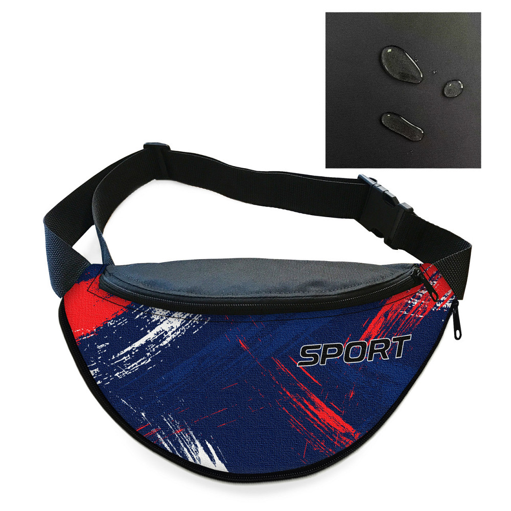 Сумка-бананка чоловіча/жіноча Sport 32×16 см з розширювачем поясна сумка або сумка через плече (02897) Київ - фото 1