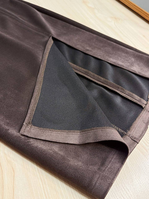 Спідниця жіноча Gritana 125 з розрізом міді пряма під замшу коричнева, коричневий, 2XL Київ - фото 10