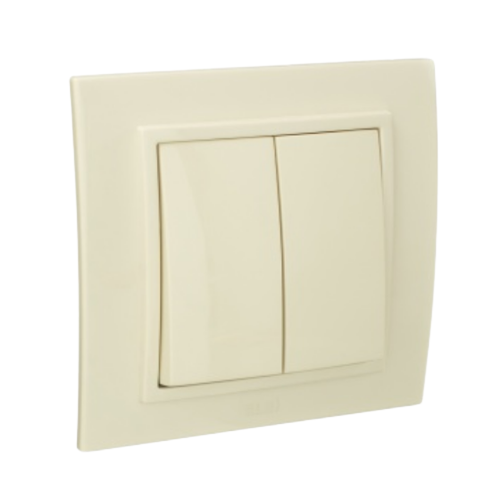 ZENA крем Вимикач внутрішній 2кл модуль + кришка Ел-Би Житомир