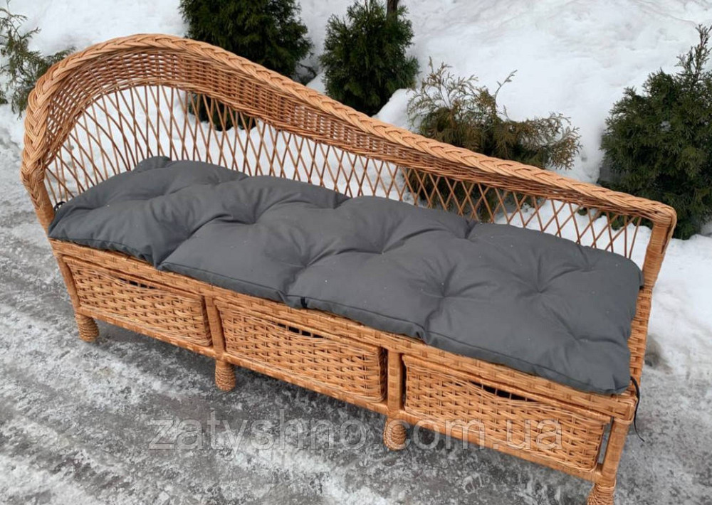 Диван плетеный с шухлядами и подушкой Киев - изображение 3