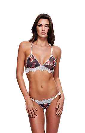 Комплект Baci Lingerie, S/M, з квітковим візерунком, напівпрозорий, з мереживом Sex Aura Київ