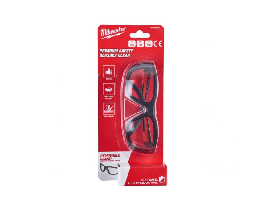 Окуляри захисні PREMIUM MILWAUKEE (прозорі) з м'якими вкладками Одеса - фото 8