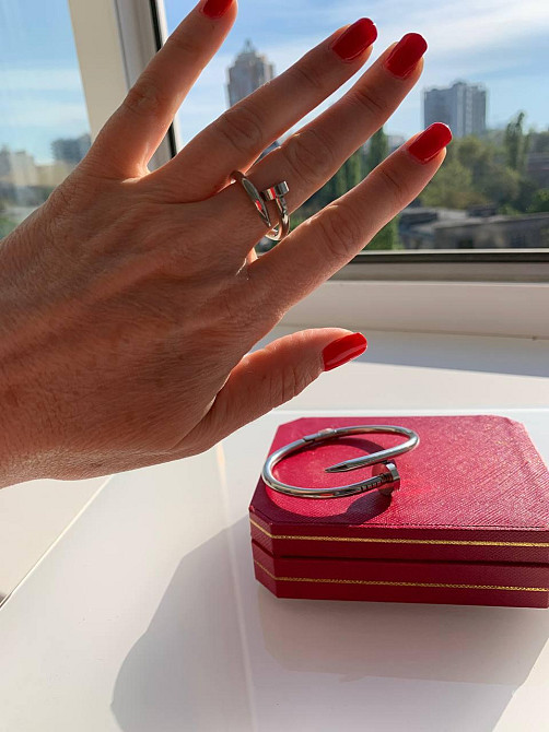 Cartier Комплект: кольцо и браслет гвоздь в белом золоте / Картье браслет, картье кольцо Одесса - изображение 2