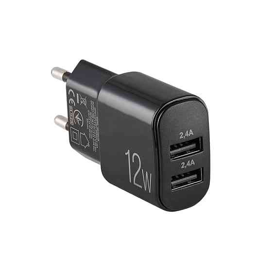 Сетевое зарядное устройство Brevia ePower 12W 2xUSB-A черный Львов