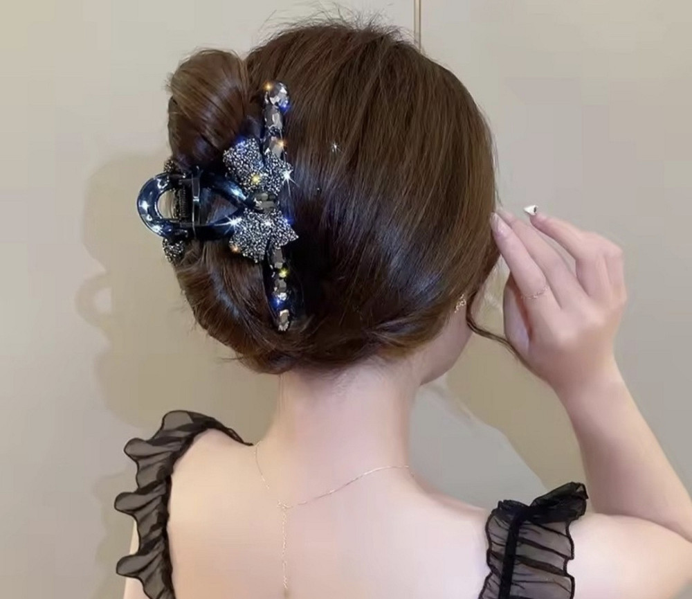 Заколка-крабік чорна Сміла - фото 3