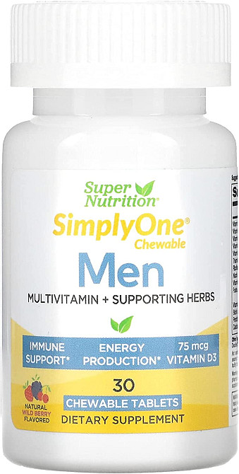 Men’s Multivitamin + Supporting Herbs 30 Chewable Tablets (Wild-Berry) Луцьк - фото 1