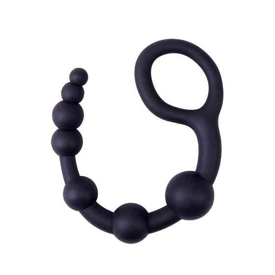 Анальний ланцюжок Chisa Black Mont 9.4 з ланками різних діаметрів, чорна Sex Aura Київ