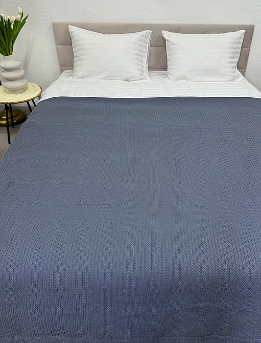 Ecotton Покривало Ecotton Pique 200х230 см натуральне сіре Grey в крафтовій подарунковій коробц Коломия - фото 1