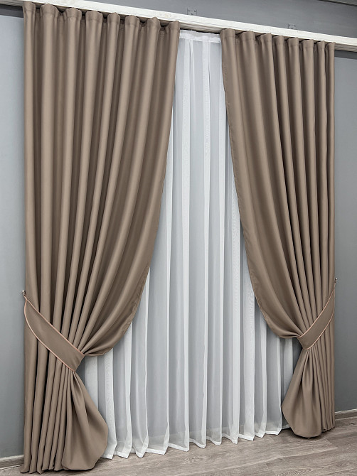 Комплект готових штор VR-Textil Bagema Rvs № 2073ш Капучино 150х290 см 2 шт (33-1270) Київ - фото 3