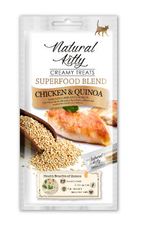 Крем-снек для котів Natural Kitty Creamy Treats Chicken with Quinoa зі смаком курки і кіноа 4х12г Вінниця
