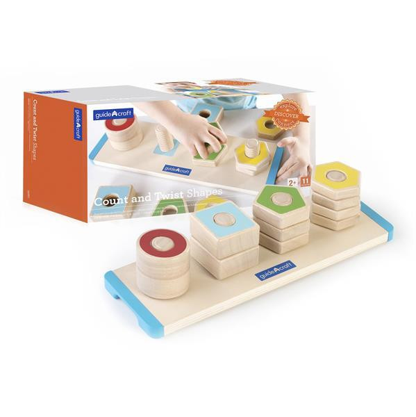 Дерев'яна логічна пірамідка Guidecraft Manipulatives Фігури на різьбі (G6901) Харьков - изображение 9