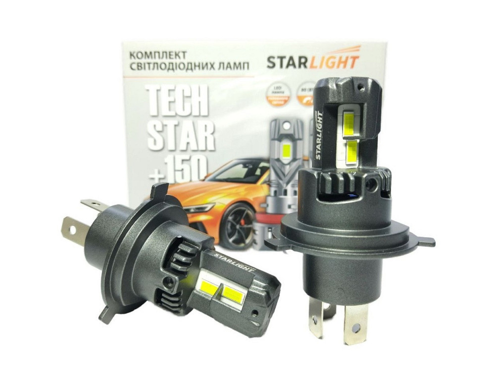 Комплект світлодіодних ламп StarLight TechStar +150% H4/H19 5500K 9-16V Харків - фото 1