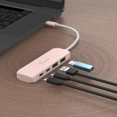 Концентратор J5create USB-C to 2xUSB-A + 2xUSB-C 3.2 10Gbps rose (JCH342ER-N) Винница - изображение 5