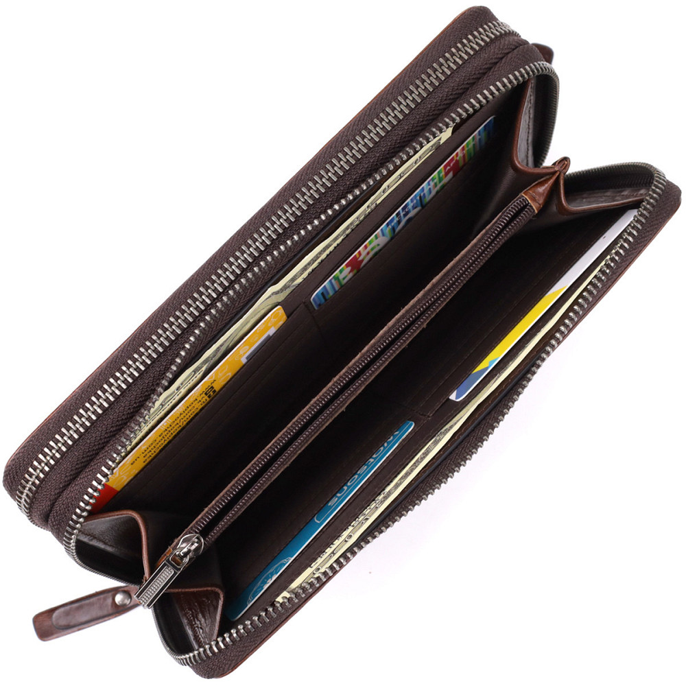 Мужской клатч из натуральной кожи Vintage 23064 Коричневый Киев - изображение 7