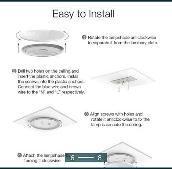 Розумний стельовий світильник LED-лампа Blitzwolf BW — LT20 24 W з APP Київ