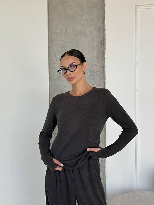 Жіночий теплий базовий костюм-двійка з турецького мікрофлісу Графіт Одеса - фото 7