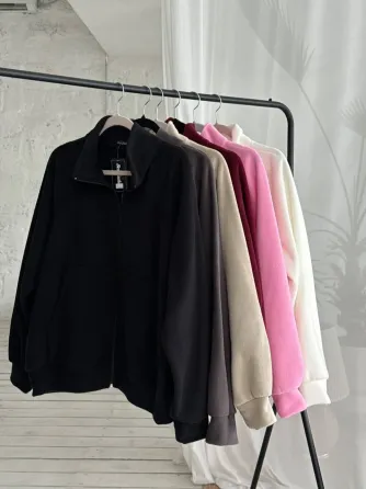 Женская базовая флисовая кофта оверсайз на молнии женская базовая флисовая кофта Харьков