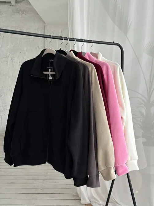 Женская базовая флисовая кофта оверсайз на молнии женская базовая флисовая кофта Харьков - изображение 3