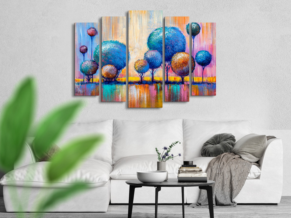Модульна картина у вітальню / спальню Живопис Барвисті Дерева Art-401_5 ( 80х118см ) Київ - фото 2