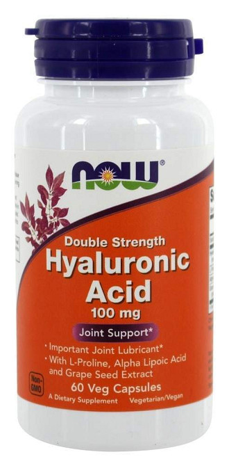 Гиалуроновая кислота (Hyaluronic Acid), NOW Foods, 100 мг 60 капсул Киев - изображение 1
