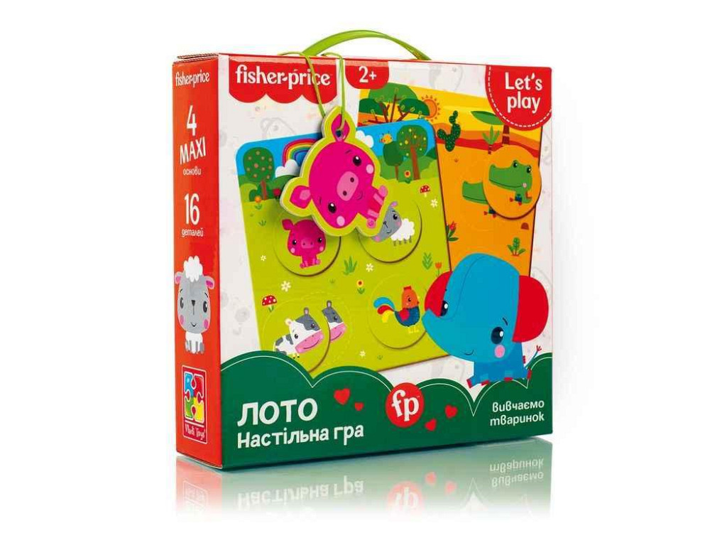 Гра настільна Fisher Price. Лото. Вивчаємо тваринок VT2910-01(укр) ТМ VLADI TOYS Київ - фото 1