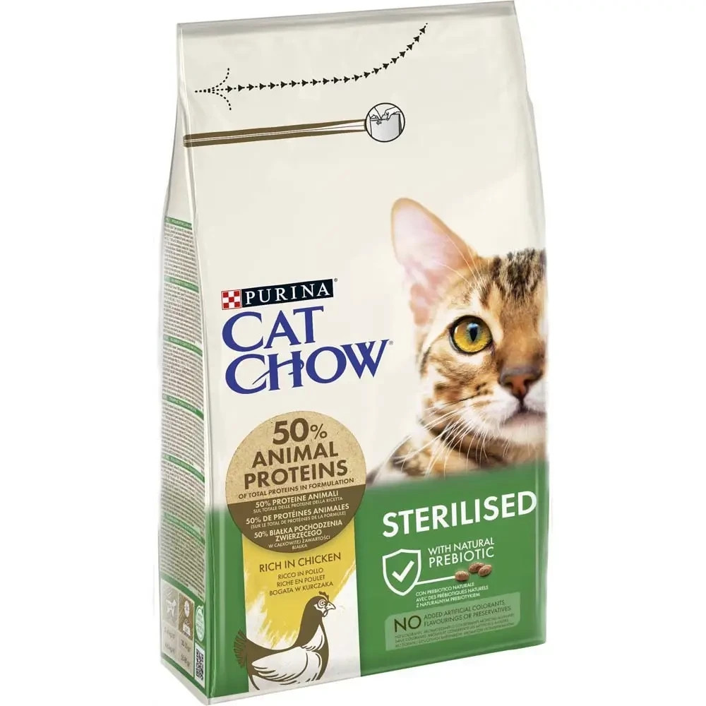 Сухий корм CAT CHOW Sterilised для дорослих стерилізованих котів, з куркою, 1.5 кг Київ - фото 1
