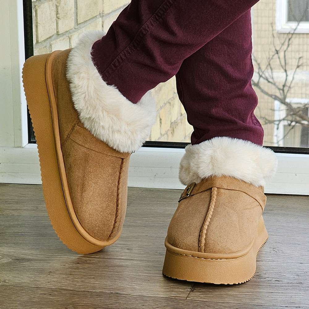 Зимові жіночі Уги Руді Чобітки з Хутром Теплі Коричневі (розміри: 36,37,38,39,40,41) Дніпро - фото 9