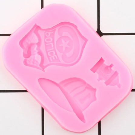 Молд силиконовый Полиция 72 на 52 мм розовый Киев - изображение 3