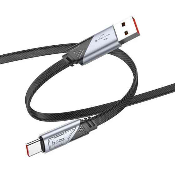Кабель HOCO U119 USB to Type-C 5A, 1.2m, nylon, aluminum connectors, Black Київ
