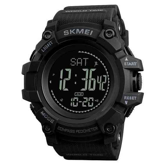 Cпортивные часы Skmei 1356 Compass с компасом тактические ударопрочные (Черный) Винница