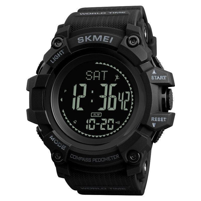 Cпортивные часы Skmei 1356 Compass с компасом тактические ударопрочные (Черный) Винница - изображение 1