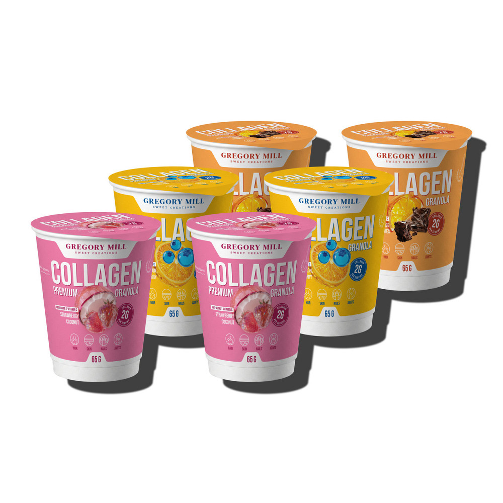 Набор 2GO MIX Коллагеновая гранола Gregory Mill Premium Granola (6 × 65 г), 390 г Киев - изображение 1