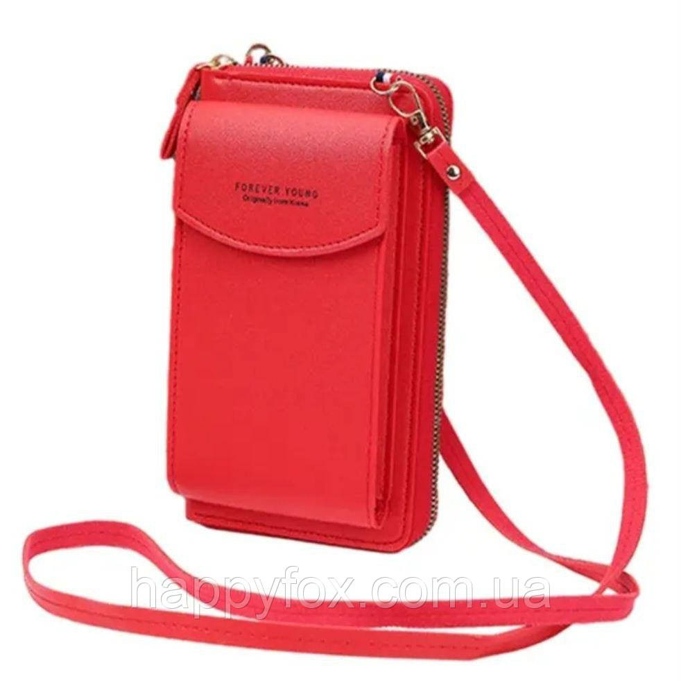 Жіноча сумочка-гаманець через плече з екошкіри.Червона Львов - изображение 1