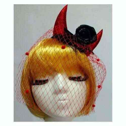 ШЛЯПКА ДЛЯ ЧЕРТИКА с рожками и вуалью Киев