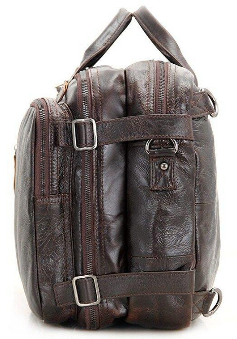 Сумка чоловіча Vintage 14106 трансформер Коричнева Київ - фото 10