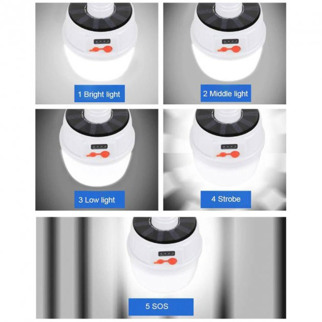 Лампочка для кемпінгу акумуляторна JD-2022, Лампа для кемпінгу світлодіодна Освітлення GU-24 Львів - фото 17